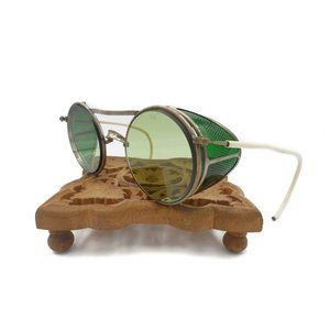 Antique American Optical Green Goggles Safety Glasses Vtg Cool Old AO Steampunk